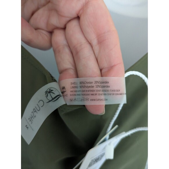 Womens Cupshe Vintage Green Babydoll Boho Lace Plunge One Piece Swimsuit SZ M - Picture 9 of 13